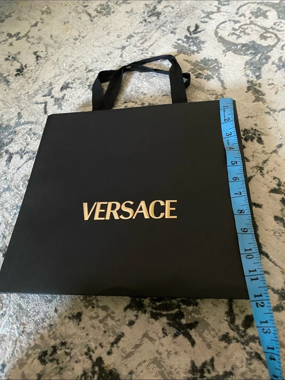 Versace Black Shopper Bag with Gold Logo